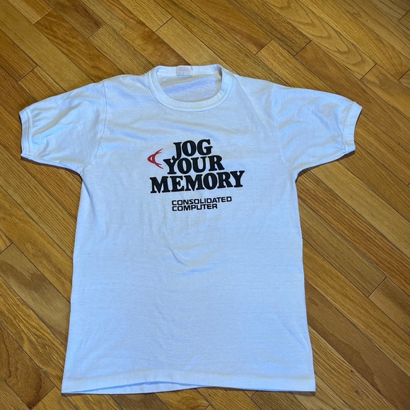 Vintage Single Stitch Jog Your Memory Computer Tee Shirt - Picture 2 of 4